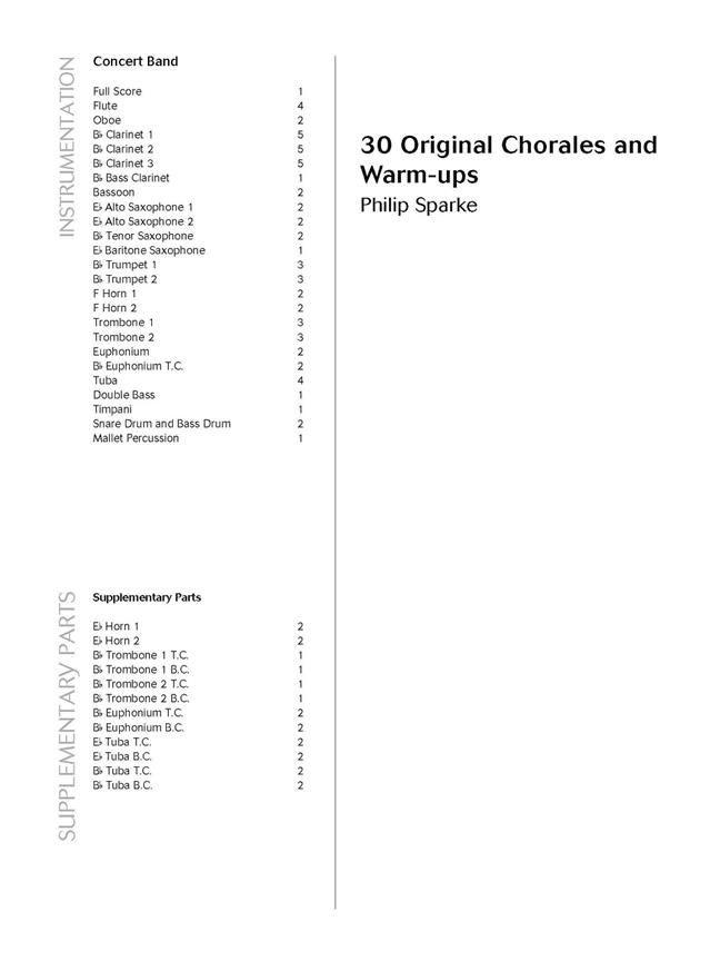 30 Original Chorales and Warm-Ups - pro velký dechový orchestr
